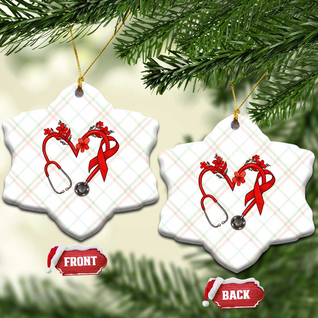 Healthcare Hero HIV Awareness Ceramic Ornament Red Ribbon Support Gift TS12 Print Your Wear