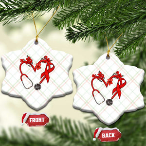 Healthcare Hero HIV Awareness Ceramic Ornament Red Ribbon Support Gift TS12 Print Your Wear