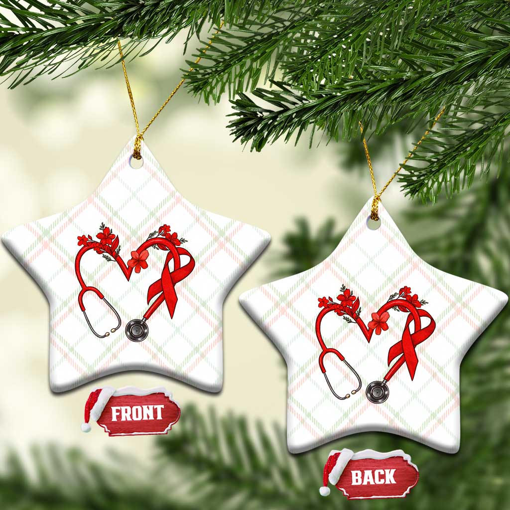 Healthcare Hero HIV Awareness Ceramic Ornament Red Ribbon Support Gift TS12 Print Your Wear