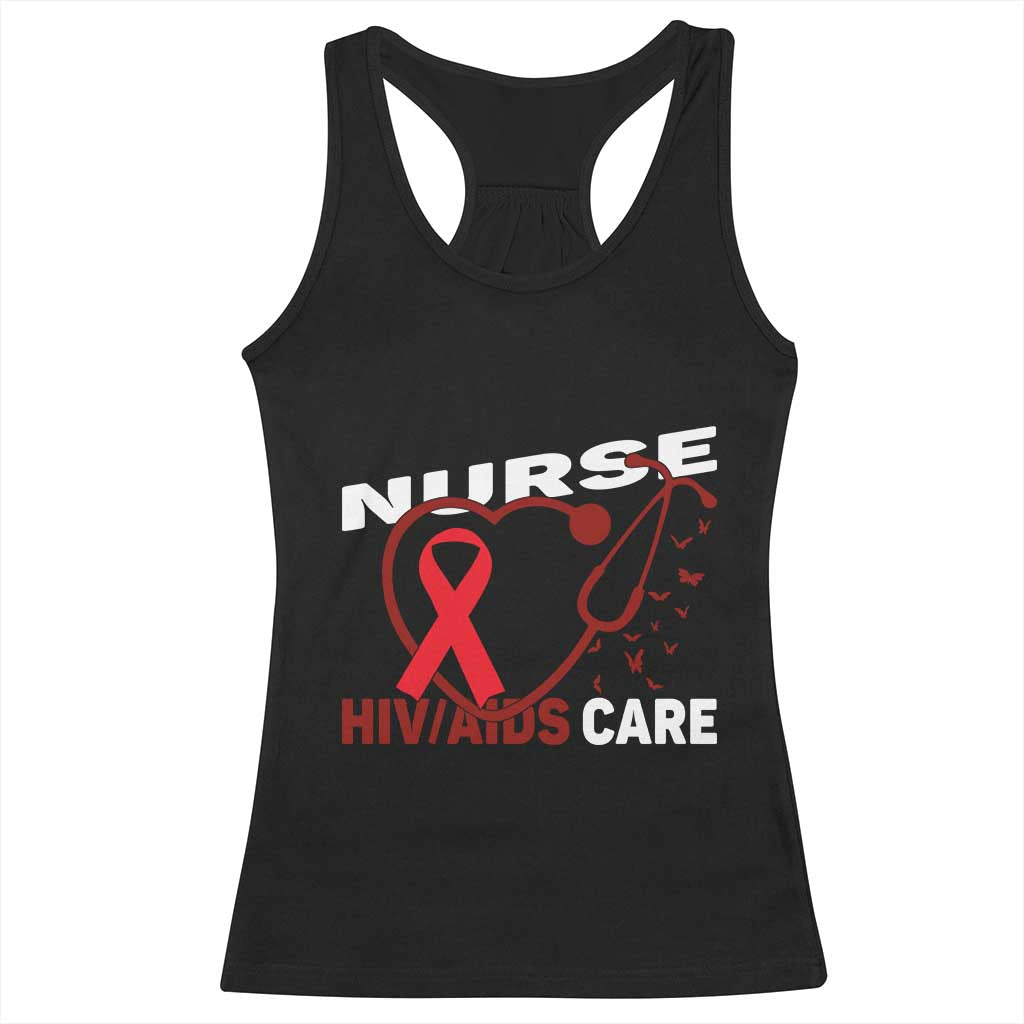 Healthcare Hero HIV AIDS Care Nurse Gift Racerback Tank Top TS12 Black Print Your Wear