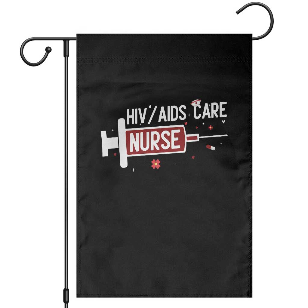 HIV AIDS Care Nurse Garden Flag Red Ribbon Support Gift TS12 Black Print Your Wear