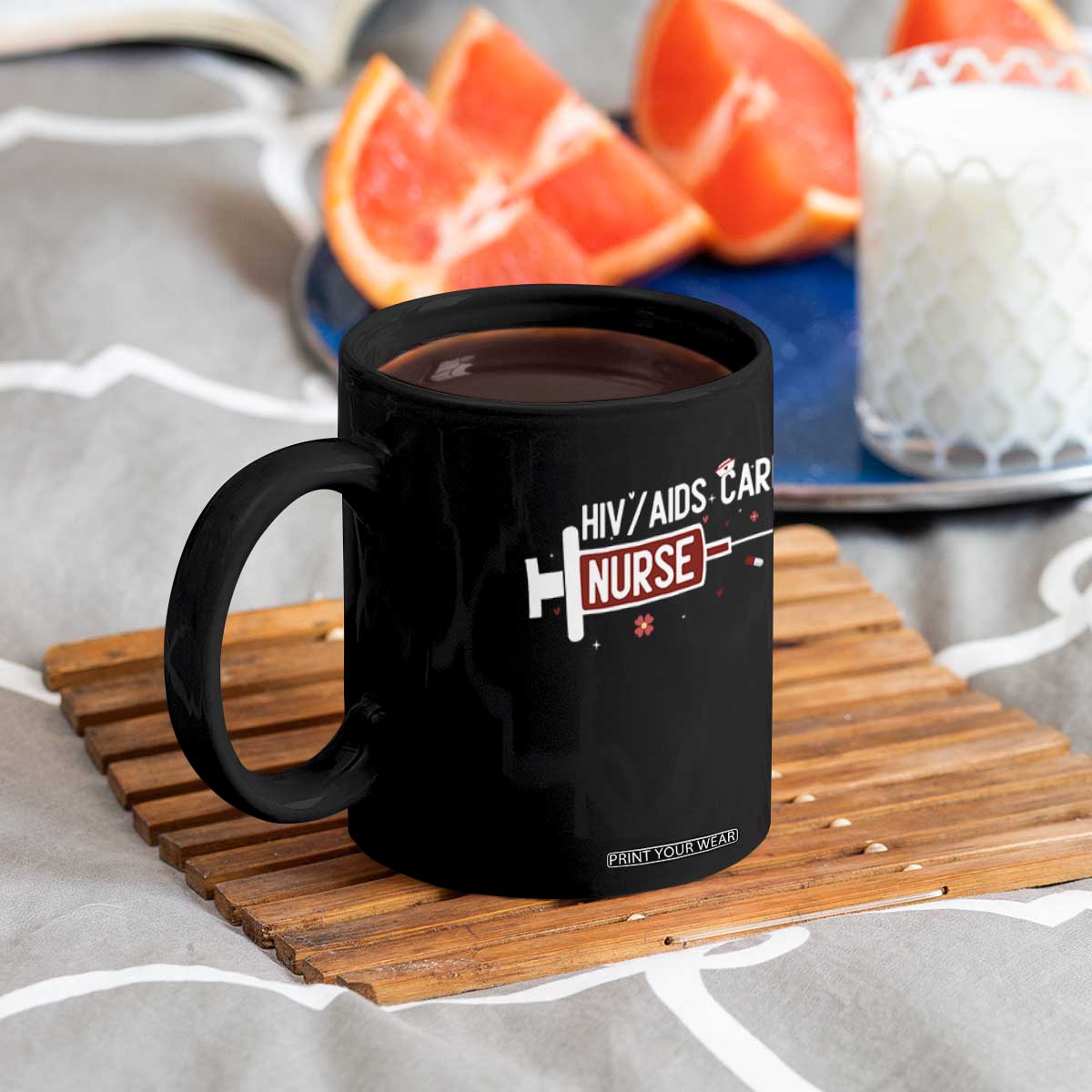 HIV AIDS Care Nurse Coffee Mug Red Ribbon Support Gift TS12 Print Your Wear