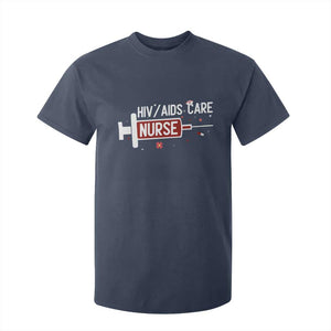 HIV AIDS Care Nurse T Shirt For Kid Red Ribbon Support Gift TS12 Navy Print Your Wear