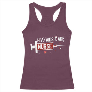 HIV AIDS Care Nurse Racerback Tank Top Red Ribbon Support Gift TS12 Maroon Print Your Wear
