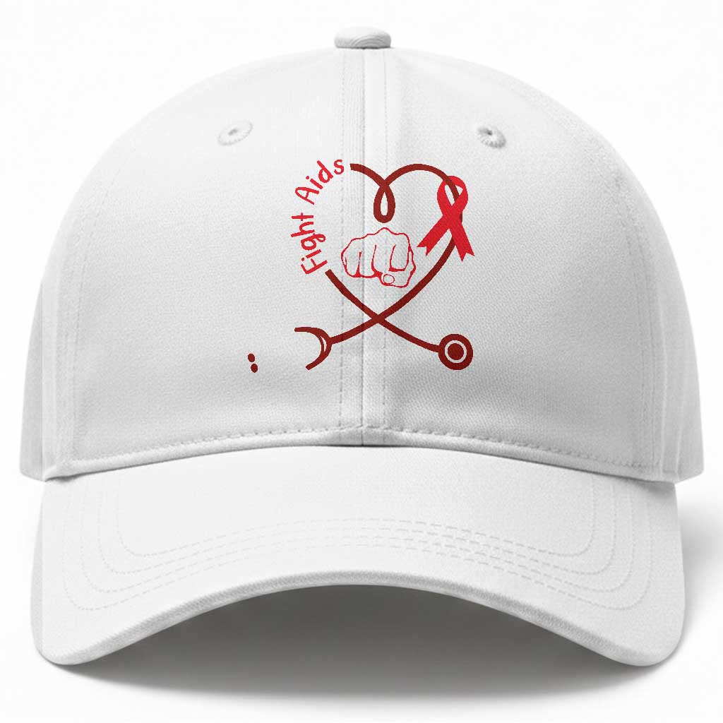 Fight AIDS Nurse Baseball Cap Red Ribbon HIV Awareness Gift TS12 Print Your Wear