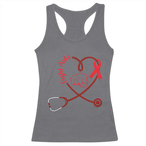 Fight AIDS Nurse Racerback Tank Top Red Ribbon HIV Awareness Gift TS12 Charcoal Print Your Wear
