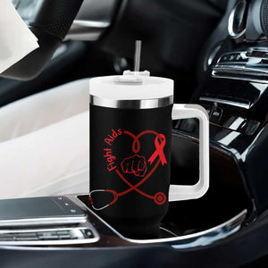 Fight AIDS Nurse Tumbler With Handle Red Ribbon HIV Awareness Gift TS12 Print Your Wear