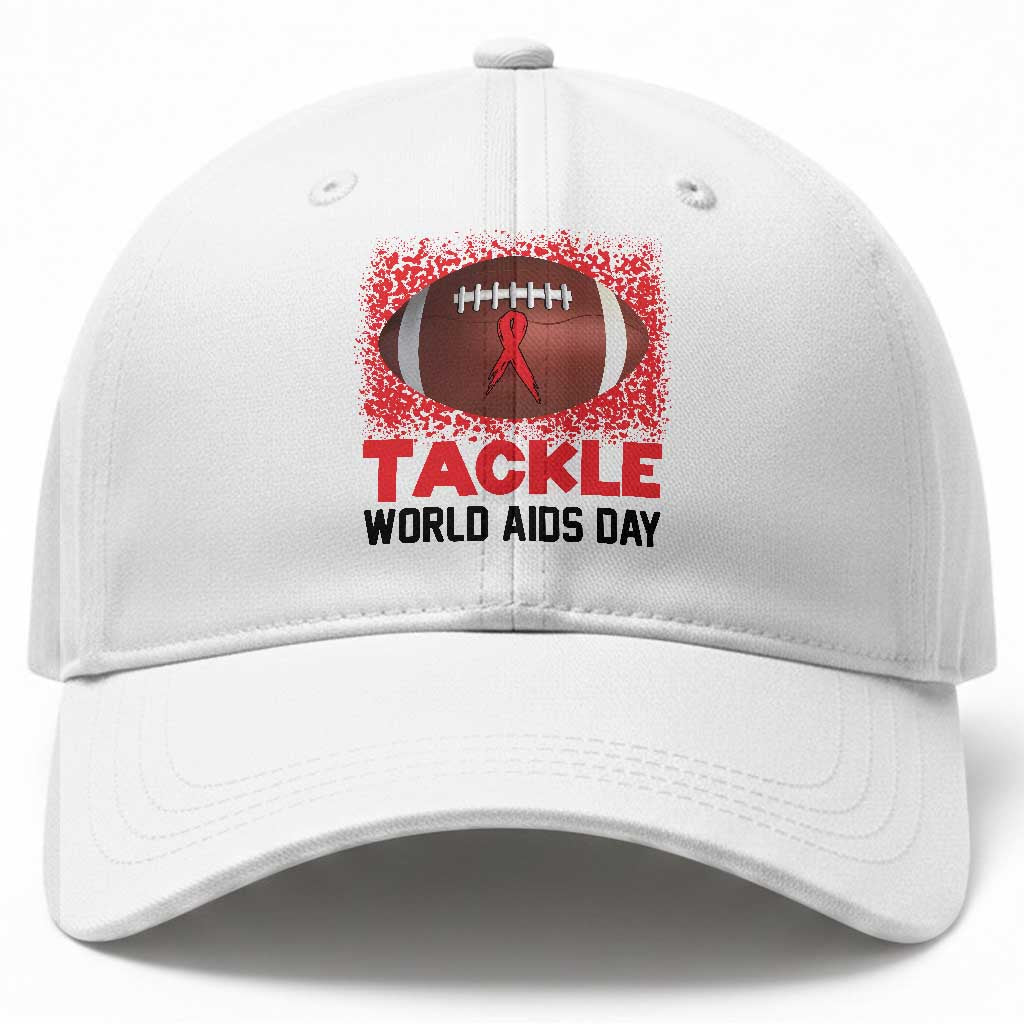 Tackle World AIDS Day Baseball Cap Football HIV Awareness Red Ribbon TS12 Print Your Wear