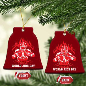 AIDS Awareness Ceramic Ornament Ribbon HIV Tackle Football Gift TS12 Print Your Wear
