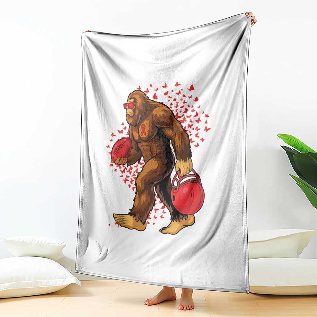 Funny Bigfoot Football Throw Blanket Support HIV Awareness Gift TS12 Print Your Wear
