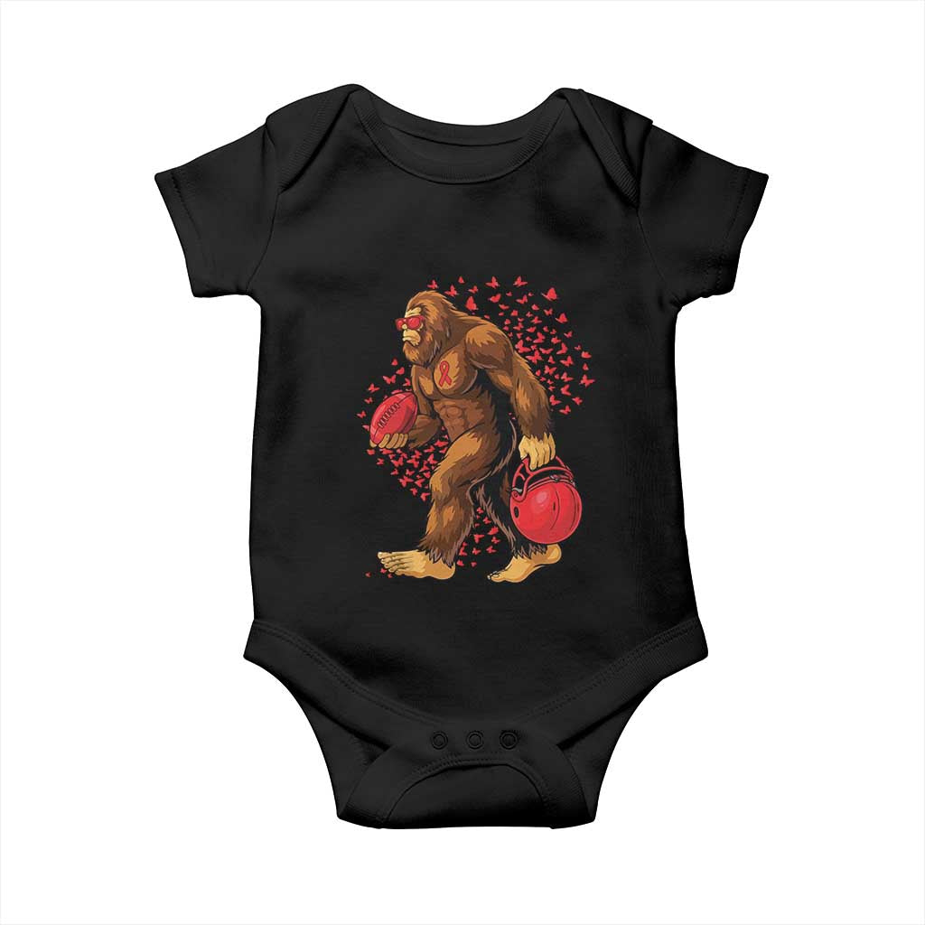 Funny Bigfoot Football Baby Onesie Support HIV Awareness Gift TS12 Black Print Your Wear