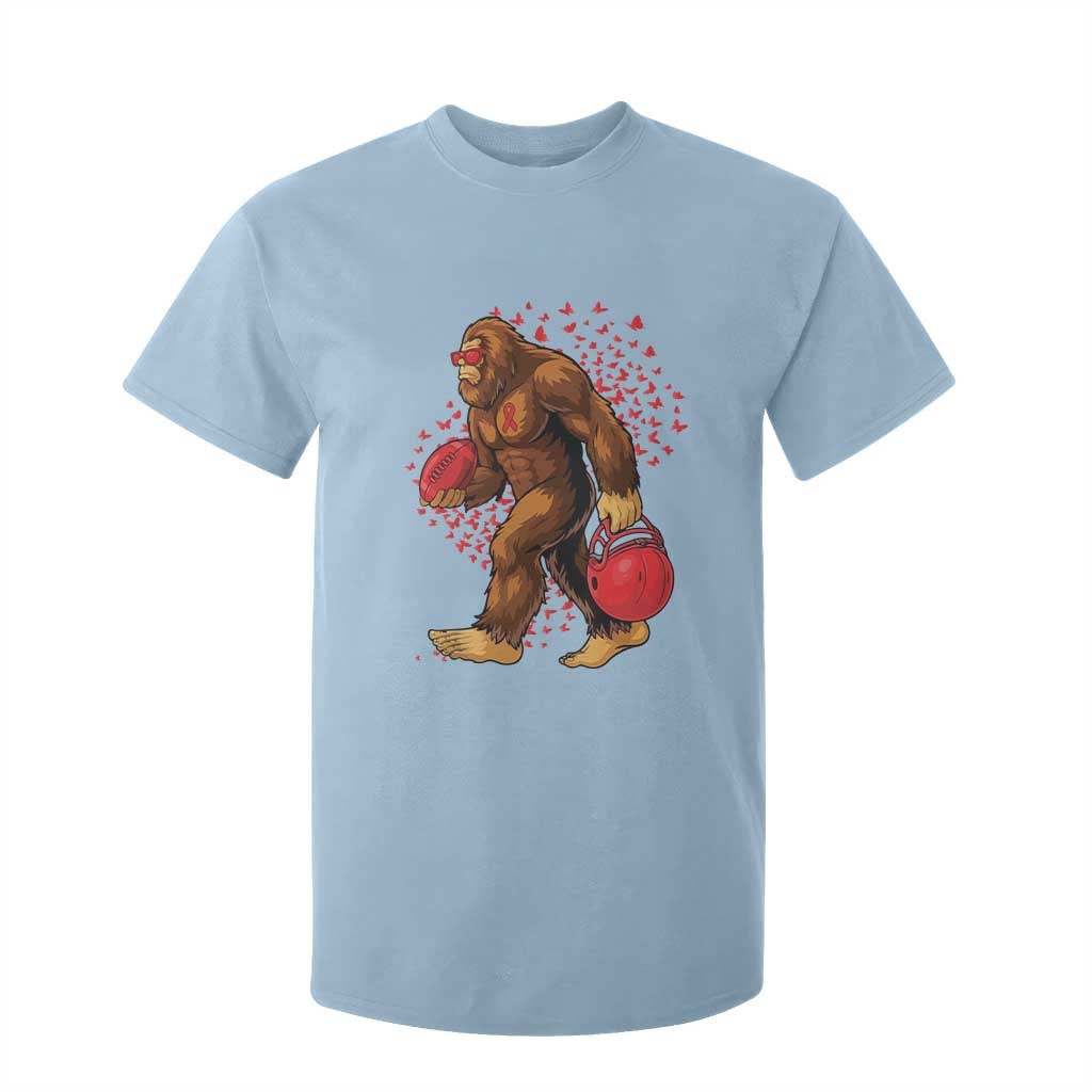 Funny Bigfoot Football T Shirt For Kid Support HIV Awareness Gift TS12 Light Blue Print Your Wear