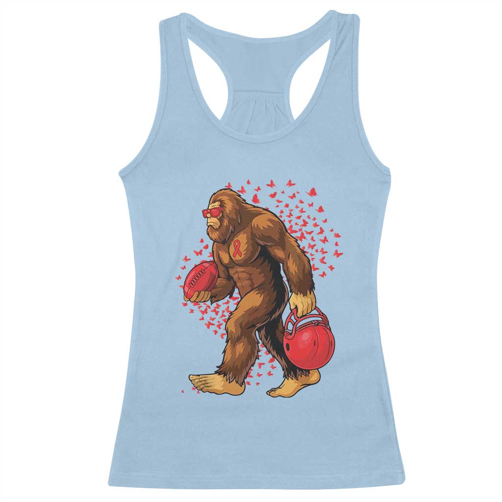 Funny Bigfoot Football Racerback Tank Top Support HIV Awareness Gift TS12 Light Blue Print Your Wear