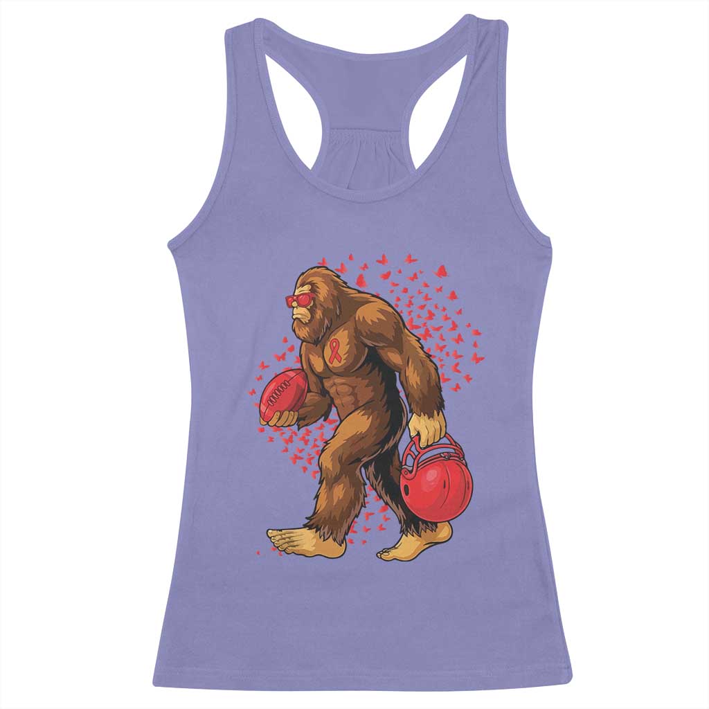 Funny Bigfoot Football Racerback Tank Top Support HIV Awareness Gift TS12 Violet Print Your Wear