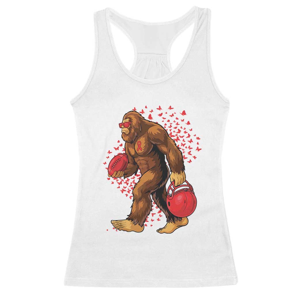 Funny Bigfoot Football Racerback Tank Top Support HIV Awareness Gift TS12 White Print Your Wear