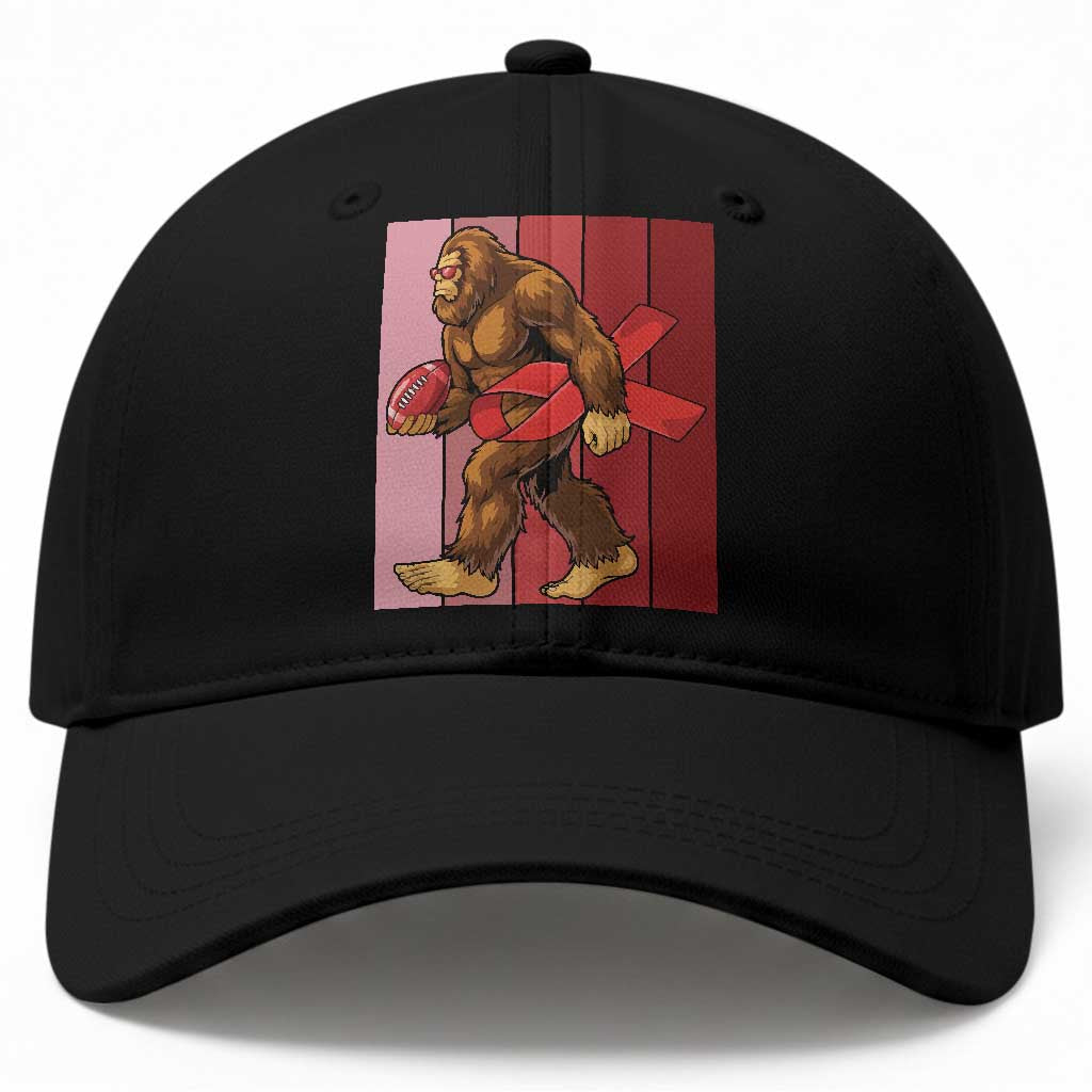 Funny Bigfoot Football HIV Awareness Baseball Cap Red Ribbon Retro Vintage Style Gift TS12 Print Your Wear