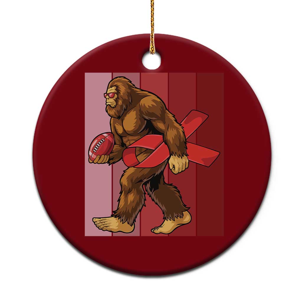 Funny Bigfoot Football HIV Awareness Ceramic Ornament Red Ribbon Retro Vintage Style Gift TS12 1pc Red Print Your Wear