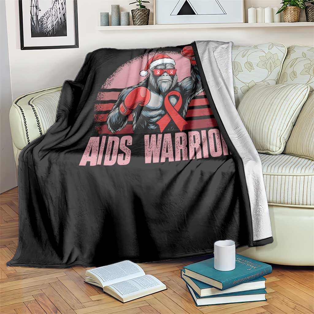 Christmas Santa Bigfoot HIV Awareness Throw Blanket Retro Vintage Style Gift TS12 Print Your Wear