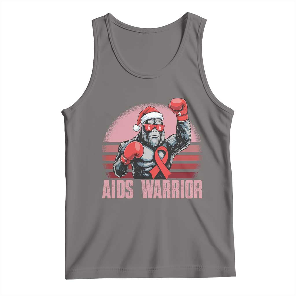 Christmas Santa Bigfoot HIV Awareness Tank Top Retro Vintage Style Gift TS12 Deep Heather Print Your Wear