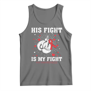 His Fight My Fight HIV Warrior Tank Top Red Ribbon Boxing Gift TS12 Black Heather Print Your Wear