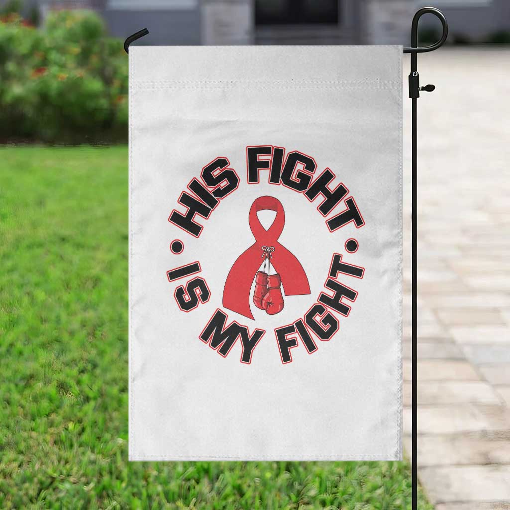 HIV Warrior His Fight My Fight Garden Flag Red Ribbon Boxing Gift TS12 Print Your Wear