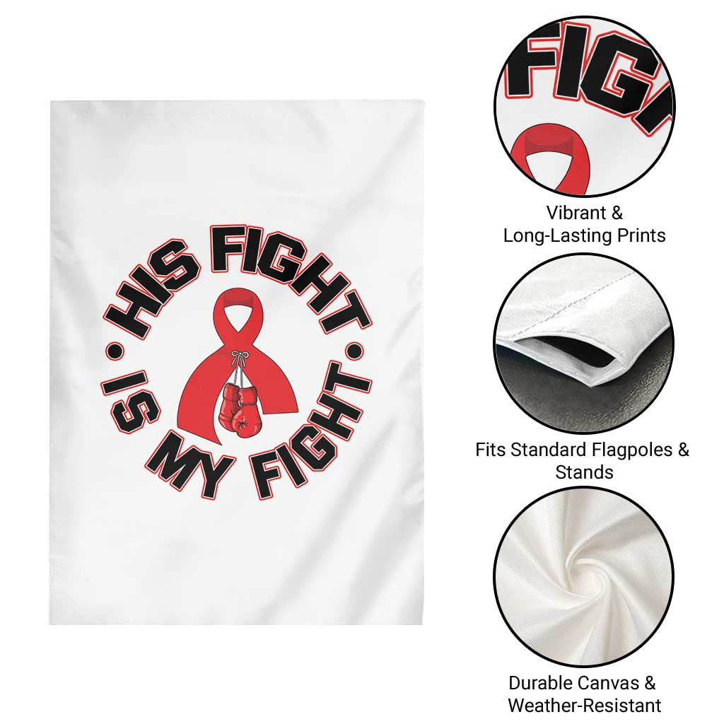 HIV Warrior His Fight My Fight Garden Flag Red Ribbon Boxing Gift TS12 Print Your Wear