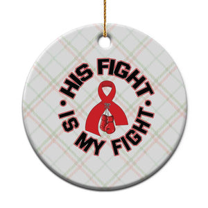 HIV Warrior His Fight My Fight Ceramic Ornament Red Ribbon Boxing Gift TS12 1pc Christmas Plaid Print Your Wear