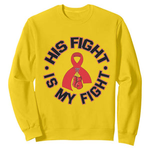 HIV Warrior His Fight My Fight Sweatshirt Red Ribbon Boxing Gift TS12 Daisy Print Your Wear