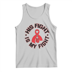 HIV Warrior His Fight My Fight Tank Top Red Ribbon Boxing Gift TS12 Ash Print Your Wear