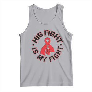 HIV Warrior His Fight My Fight Tank Top Red Ribbon Boxing Gift TS12 Athletic Heather Print Your Wear