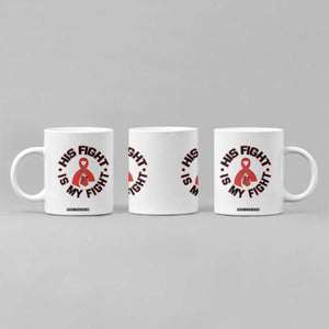 HIV Warrior His Fight My Fight Coffee Mug Red Ribbon Boxing Gift TS12 Print Your Wear