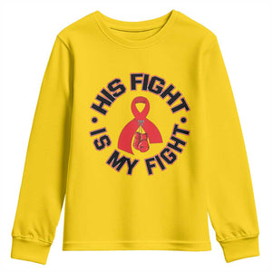HIV Warrior His Fight My Fight Youth Sweatshirt Red Ribbon Boxing Gift TS12 Daisy Print Your Wear