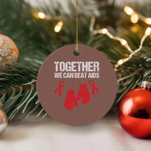 Together We Can Beat AIDS Ceramic Ornament Boxing HIV Awareness Gift TS12 1pc Mocha Print Your Wear