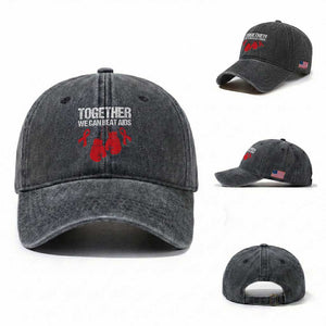 Together We Can Beat AIDS Washed Cotton Baseball Cap Boxing HIV Awareness Gift TS12 Washed Cap Universal Fit Dark Gray Print Your Wear