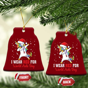 I Wear Red For World AIDS Day Ceramic Ornament Santa Unicorn Dabbing Xmas Gift TS12 Print Your Wear