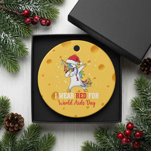 I Wear Red For World AIDS Day Ceramic Ornament Santa Unicorn Dabbing Xmas Gift TS12 1pc Yellow Cheese Print Your Wear