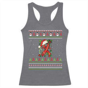 Santa Red Ribbon HIV Awareness Racerback Tank Top Ugly Sweater Christmas Gift TS12 Charcoal Print Your Wear