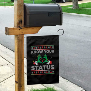 Know Your Status HIV Awareness Gift Garden Flag Ugly Sweater Green Hand Red Ribbon TS12 Print Your Wear