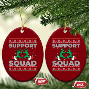 Support Squad HIV Awareness Gift Ceramic Ornament Green Hand Red Ribbon Ugly Sweater Xmas Gift TS12 Print Your Wear