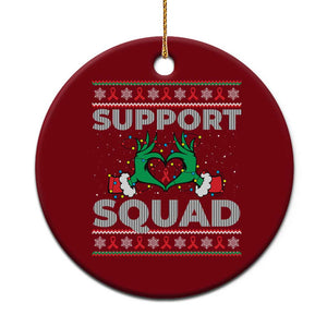 Support Squad HIV Awareness Gift Ceramic Ornament Green Hand Red Ribbon Ugly Sweater Xmas Gift TS12 1pc Red Print Your Wear