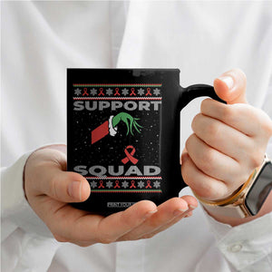 Funny Green Hand Red Ribbon HIV Awareness Coffee Mug Support Squad Ugly Sweater Gift TS12 Print Your Wear