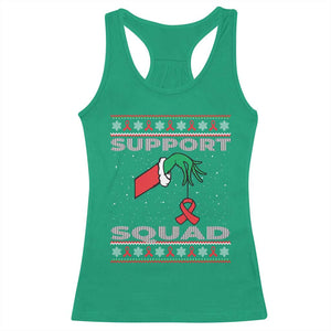 Funny Green Hand Red Ribbon HIV Awareness Racerback Tank Top Support Squad Ugly Sweater Gift TS12 Irish Green Print Your Wear