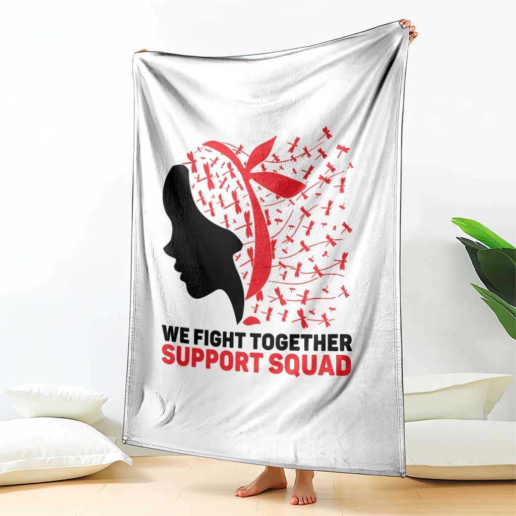 We Fight Together Support Squad Throw Blanket HIV Awareness Dragonfly Gift TS12 Print Your Wear