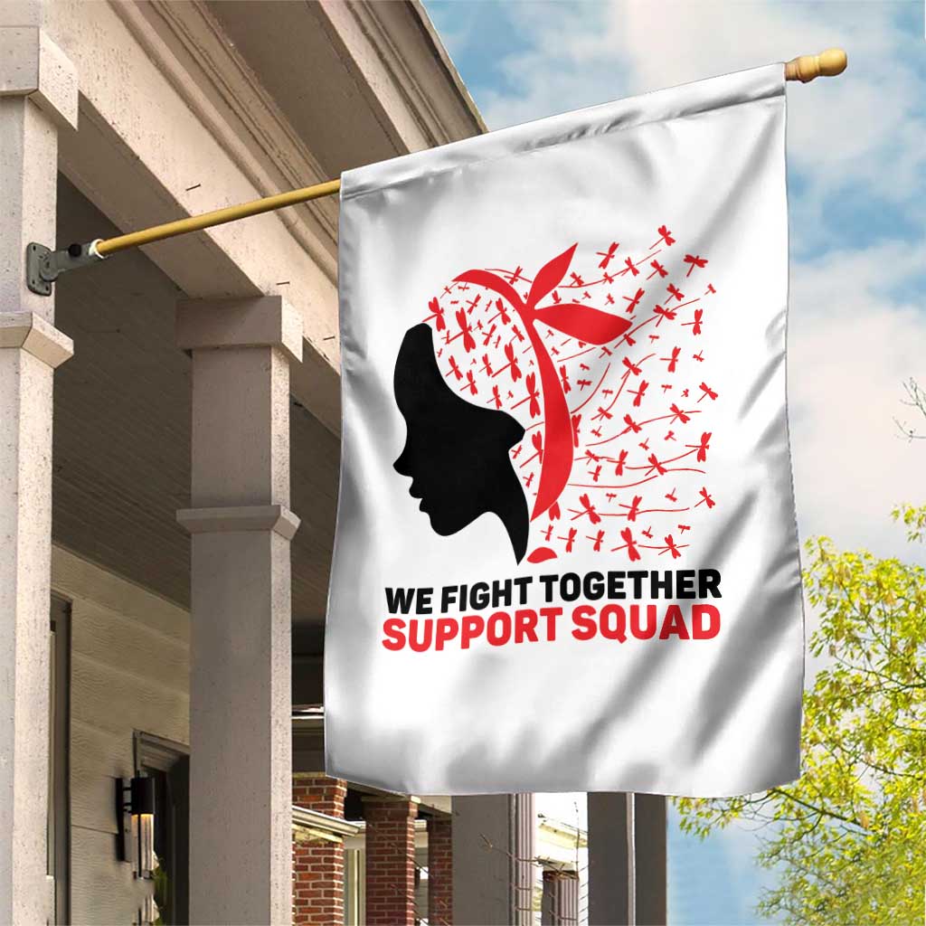 We Fight Together Support Squad Garden Flag HIV Awareness Dragonfly Gift TS12 Print Your Wear