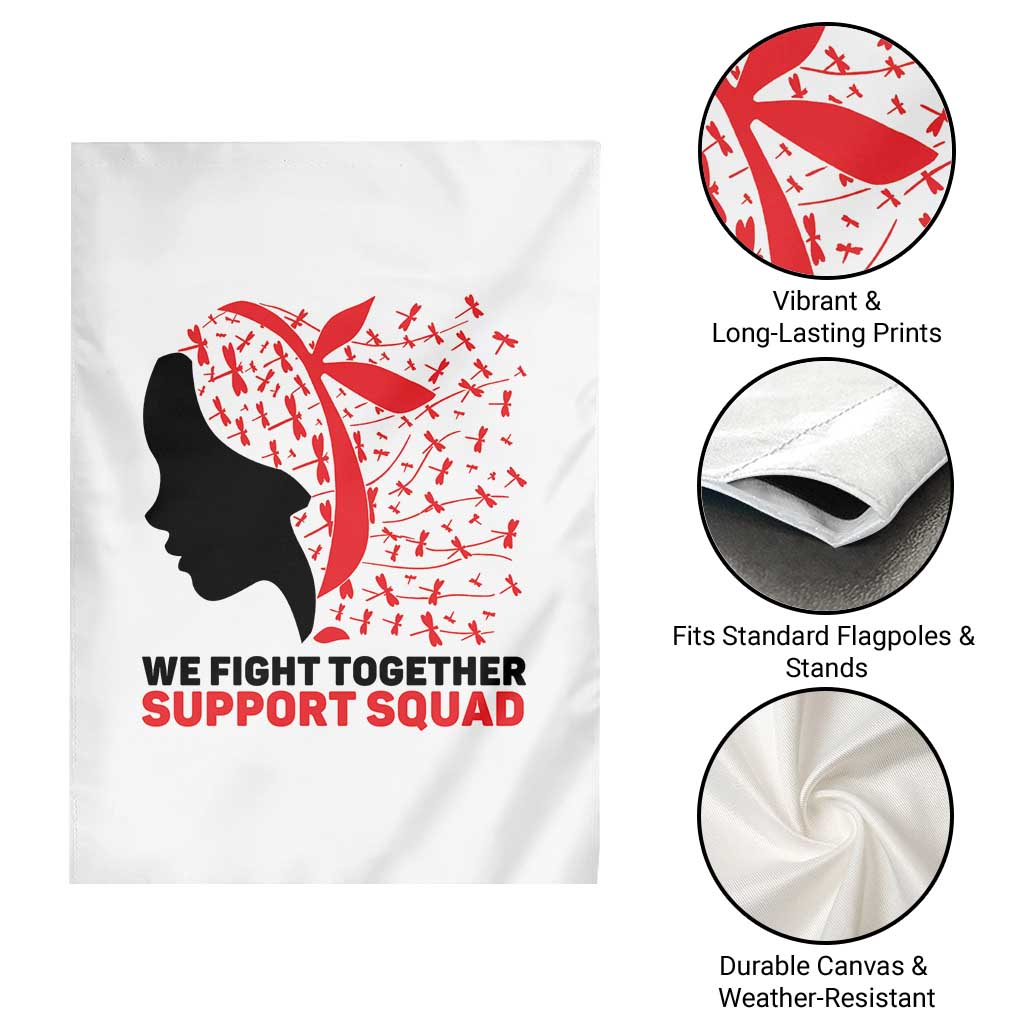 We Fight Together Support Squad Garden Flag HIV Awareness Dragonfly Gift TS12 Print Your Wear