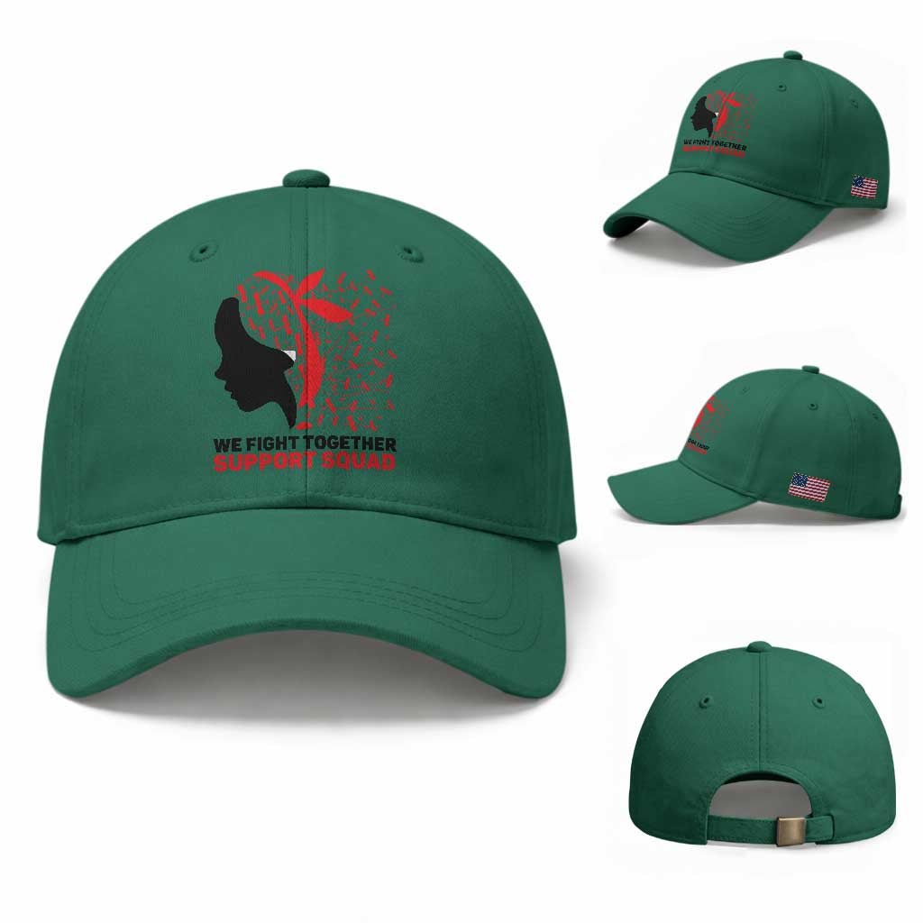 We Fight Together Support Squad Baseball Cap HIV Awareness Dragonfly Gift TS12 Baseball Cap Universal Fit Irish Green Print Your Wear