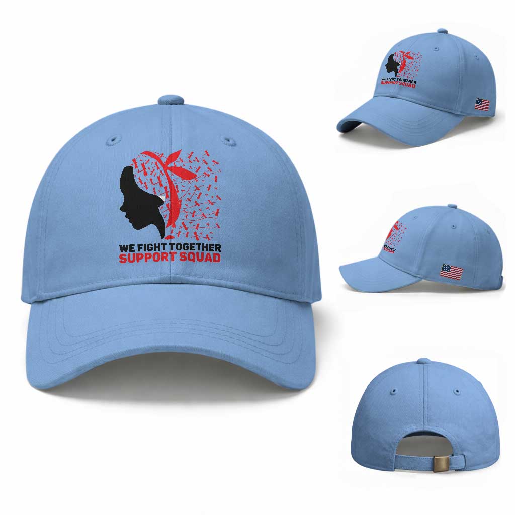 We Fight Together Support Squad Baseball Cap HIV Awareness Dragonfly Gift TS12 Baseball Cap Universal Fit Light Blue Print Your Wear