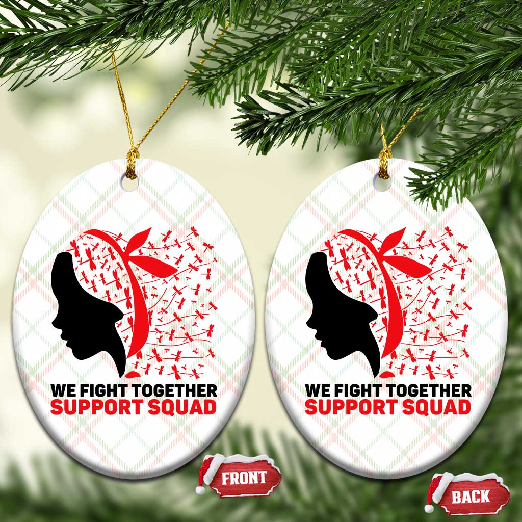 We Fight Together Support Squad Ceramic Ornament HIV Awareness Dragonfly Gift TS12 Print Your Wear