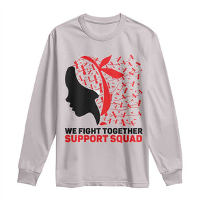 We Fight Together Support Squad Long Sleeve Shirt HIV Awareness Dragonfly Gift TS12 Ice Gray Print Your Wear