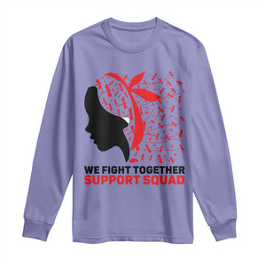 We Fight Together Support Squad Long Sleeve Shirt HIV Awareness Dragonfly Gift TS12 Violet Print Your Wear
